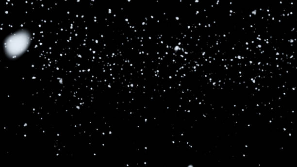 istock 3D illustration. Realistic Snow Falling On Black Background 1454992238