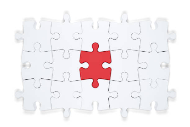 istock 3D illustration. Puzzle pieces.  Red jigsaw piece. 3D Rendering 1454992280