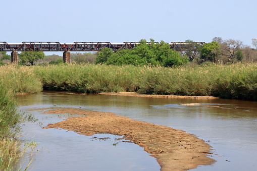Old Railroad Bridge (now hotel) at Skukuza in Kruger National Park in South Africa