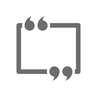 Quotation marks speech frame icon