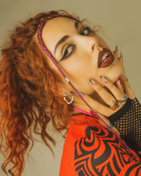 Free Stock Photo of Model with exotic red and white makeup | Download ...