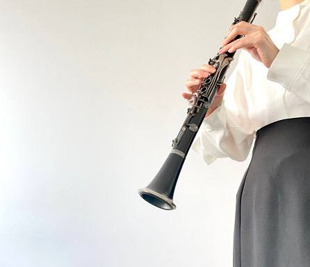 Flute : classical musical instrument flute on white background