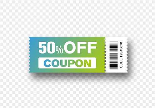 Coupon discount banner 50% off offers. Coupon discount template