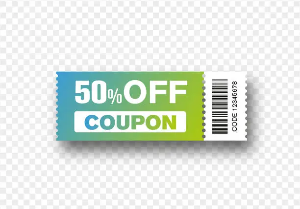 Vector illustration of Coupon discount banner 50% off offers