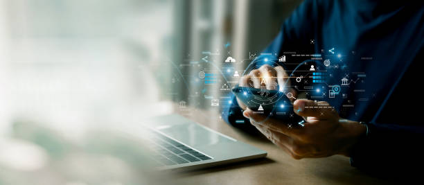istock AI learning and business artificial intelligence, modern , transformation of ideas and the adoption of technology in business in the digital age, enhancing global business capabilities , Ai. 1454998860