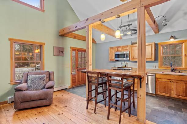 istock Rustic design living and dining area in an elegant house 1455000849