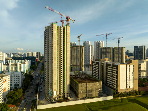 Buildings under construction in Singapore city