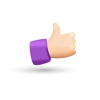 Positive feedback, thumbs up like symbol. Soft 3D style appearance