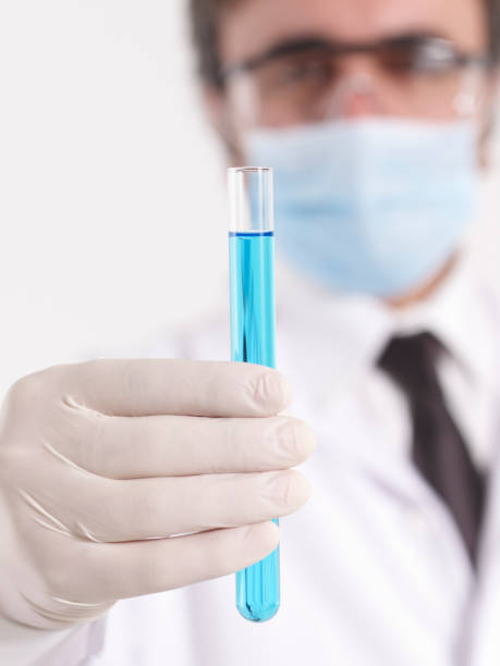 Scientist researching virus in laboratory