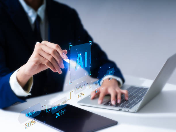 istock AI learning and business artificial intelligence, as well as modern technology, the internet, and network concepts. The man mentions AI in relation to virtual reality. 1455009736