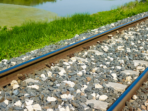 Close up view of railroad