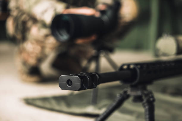 istock Close up picture of an optical rifle 1455010827