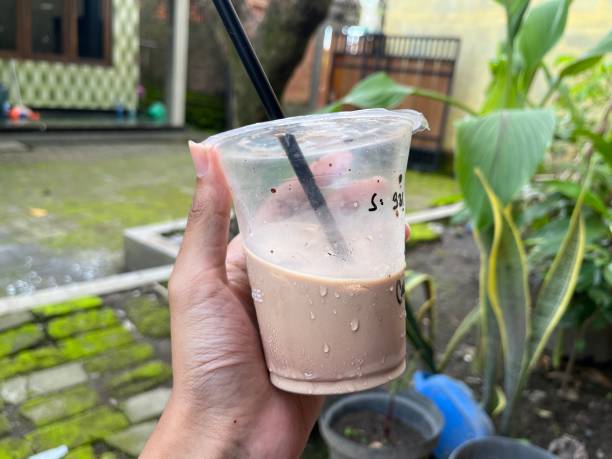 istock Iced mocha coffee latte inside a plastic glass 1455020926