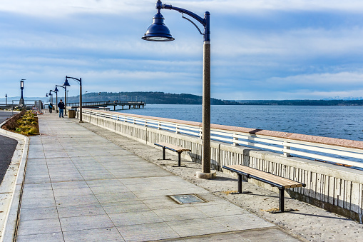 Walkway at the pier in Des Moines, Washington.