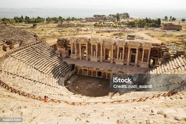 Coliseum Roman Empire At Pamukkale Stock Photo - Download Image Now - Admiration, Amphitheater, Ancient