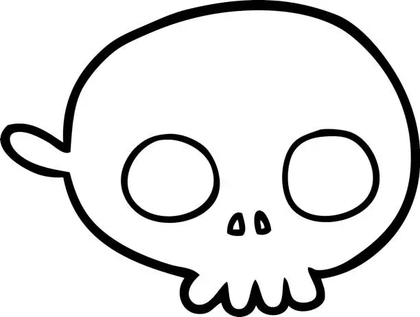 Vector illustration of cartoon spooky skull mask