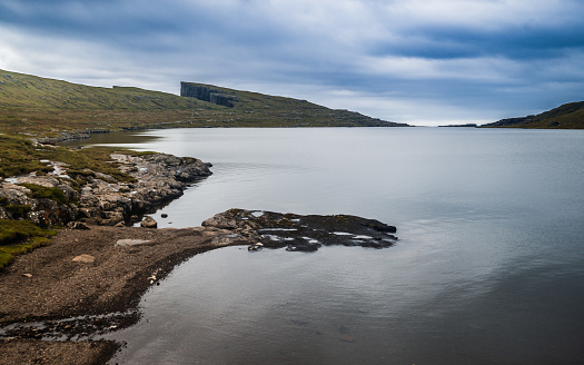 Views of vicinities of Sorvagsvatn lake at Vagar island at summer, Faroe Islands.