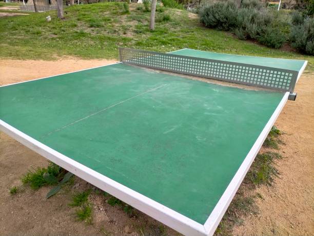 istock Ping-pong table in a public park. 1455029233