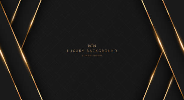 Luxury Vector Background. Premium Banner Luxury Vector Background. Abstract Premium Award Banner With Gold Lines. black lines stock illustrations