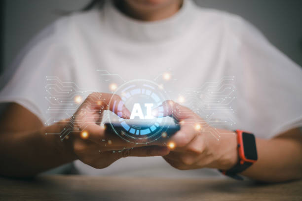 istock Technology and people concept woman use AI to help work, AI Learning and Artificial Intelligence Concept. Business, modern technology, internet and networking concept. AI technology in everyday life. 1455031126