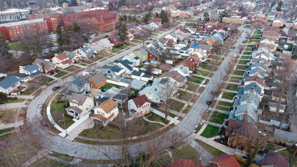 istock Top view of a city on a sunny day 1455034698