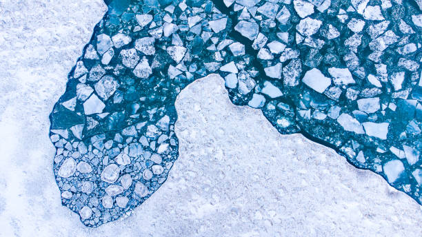 istock Top view of a snowy landscape 1455036119