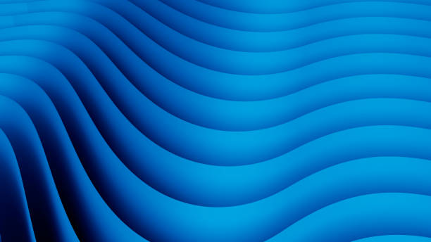 Cool blue curve pattern makes an abstract background stock photo