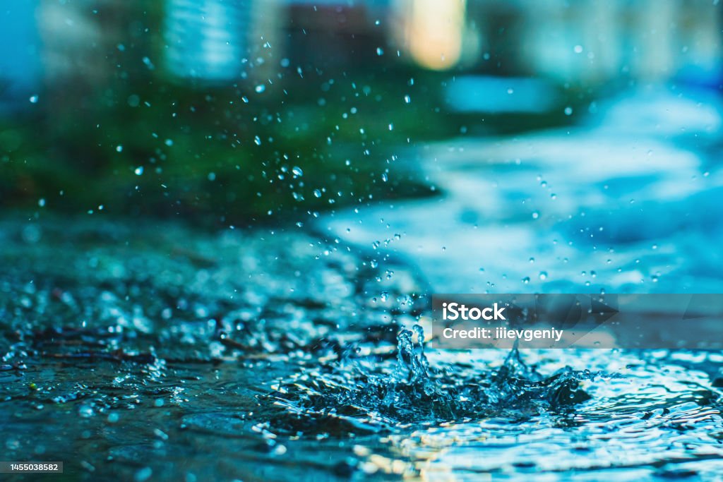 Rain drop Rainy weather. Water Stock Photo