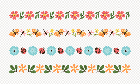 Spring Animal Border Spring Decorative Borders Stock Illustration - Download Image Now ...