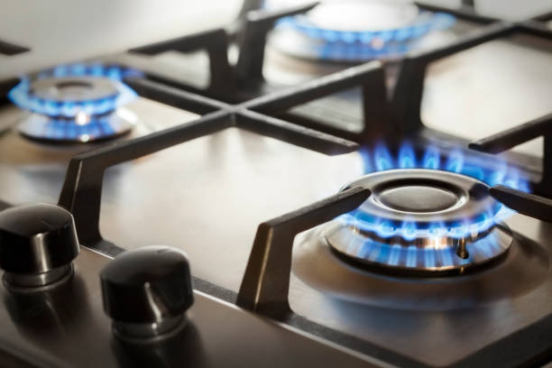 istock kitchen gas cooker with burning fire propane gas 1455047459