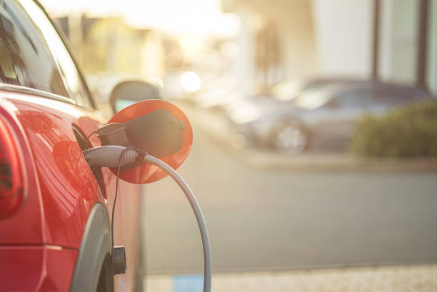 electric car at the charging station