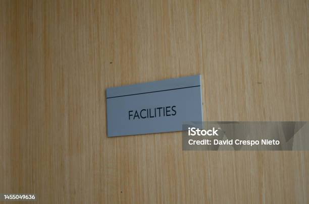 Facilities Sign Stock Photo - Download Image Now - Color Image, Door, Horizontal