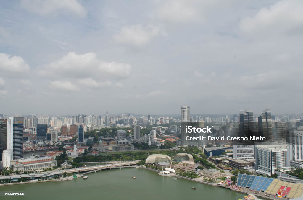 Singapore View of Singapore with a cloudy sky. Architecture Stock Photo