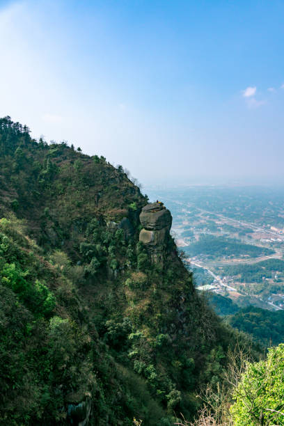 istock Rocky hill in a town on a sunny day 1455055699