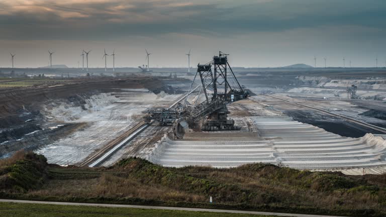 Lignite Mine with Bucket Wheel Excavator - Aerial View