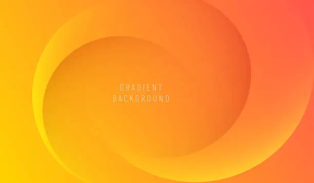 Vector illustration of Multicoloured gradient from yellow to orange dynamic waves background