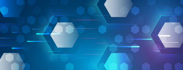 Molecule structure abstract background. Modern technical background. Geometric background with hexagonal and high-tech elements for presentation or banner. Medical, technology, or science design. Molecule structure abstract background. Modern technical background. Geometric background with hexagonal and high-tech elements for presentation or banner. Medical, technology, or science design. hightech stock illustrations