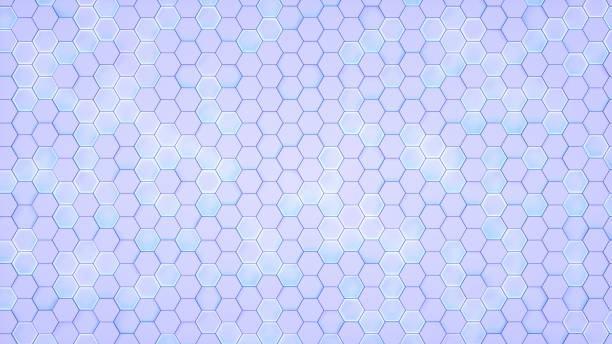 istock 3D Abstract Hexagon, Honeycomb Pattern with Neon Lines 1455065860