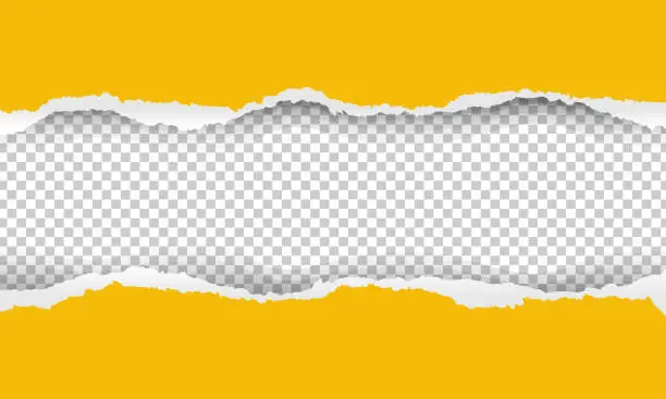 Vector illustration of Yellow Torn Paper With Transparent background