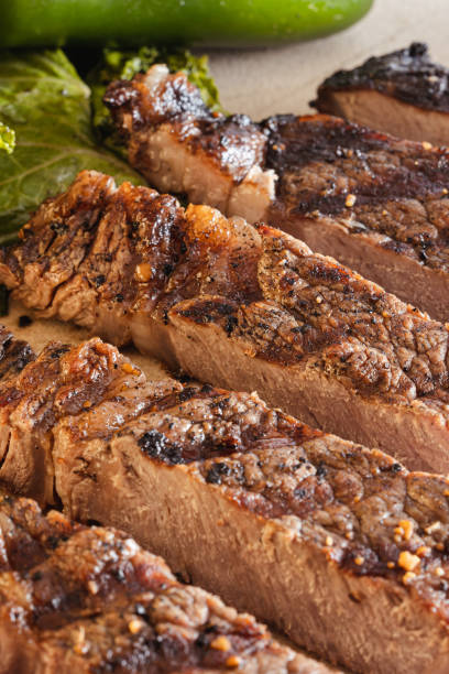 istock Fresh grilled beef steak. Closeup food 1455075130