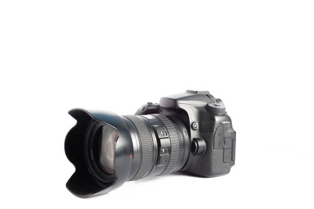 istock Closeup of a camera on a white surface 1455075675