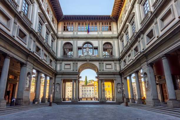 Famous Uffizi gallery in Florence, Italy stock photo
