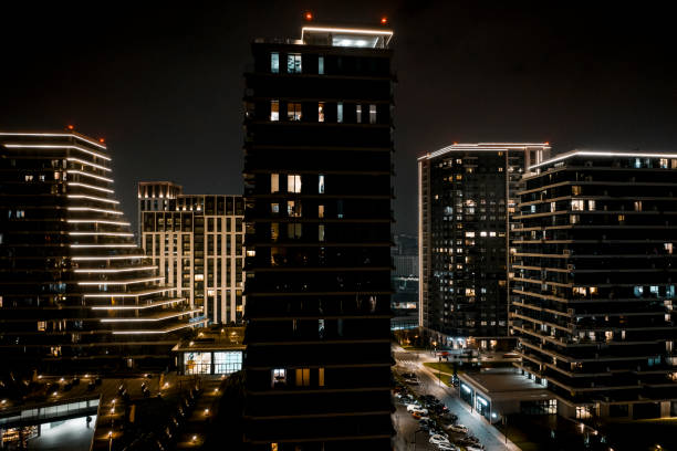 istock Belgrade by night captured from a drone perspective 1455083674