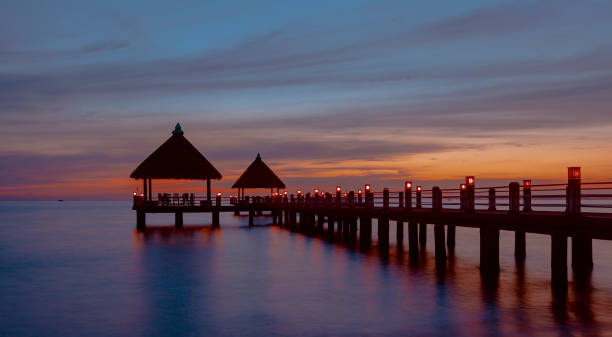 istock Sea pier at sunset in Sihanoukville, Cambodia. 1455086183