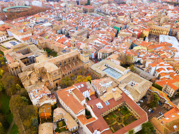 istock View from drone of Pamplona, Spain 1455086301