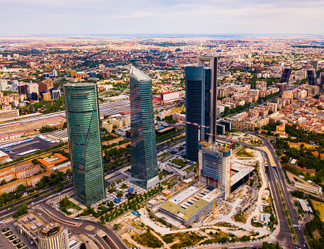 Four towers of the business district in Madrid. Spain