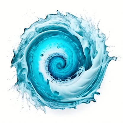 Water whirlpool isolated on white background