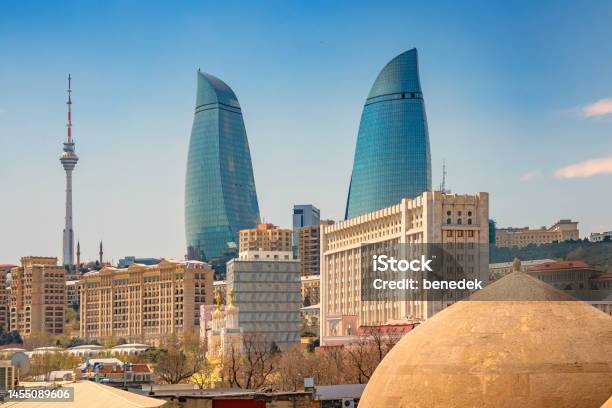Downtown Baku Azerbaijan Skyline Stock Photo - Download Image Now - Azerbaijan, Baku, Famous Place