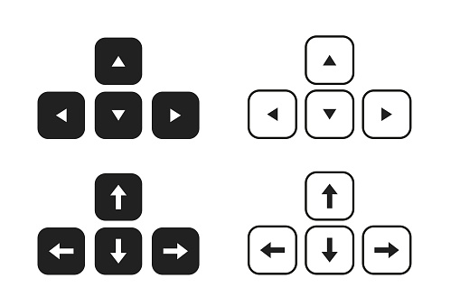 Keyboard buttons icon with arrows. Vector illustration