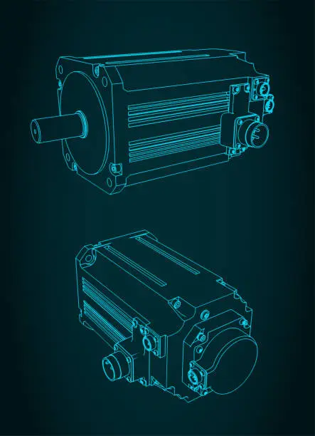 Vector illustration of DC servo motor